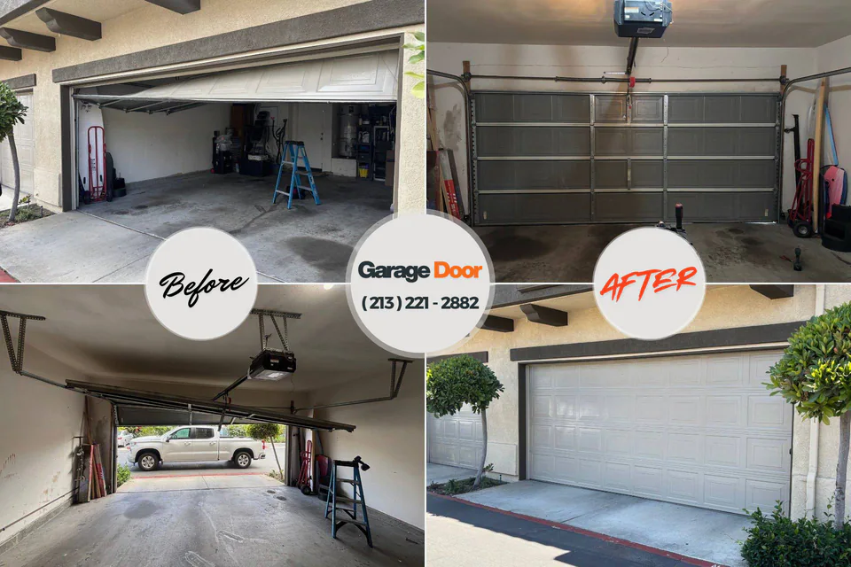 Before and after: garage door repair Carrington, ND